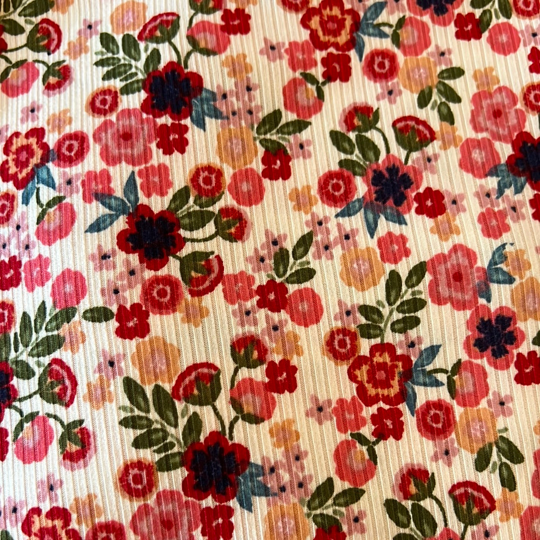 Rib knit flowers
