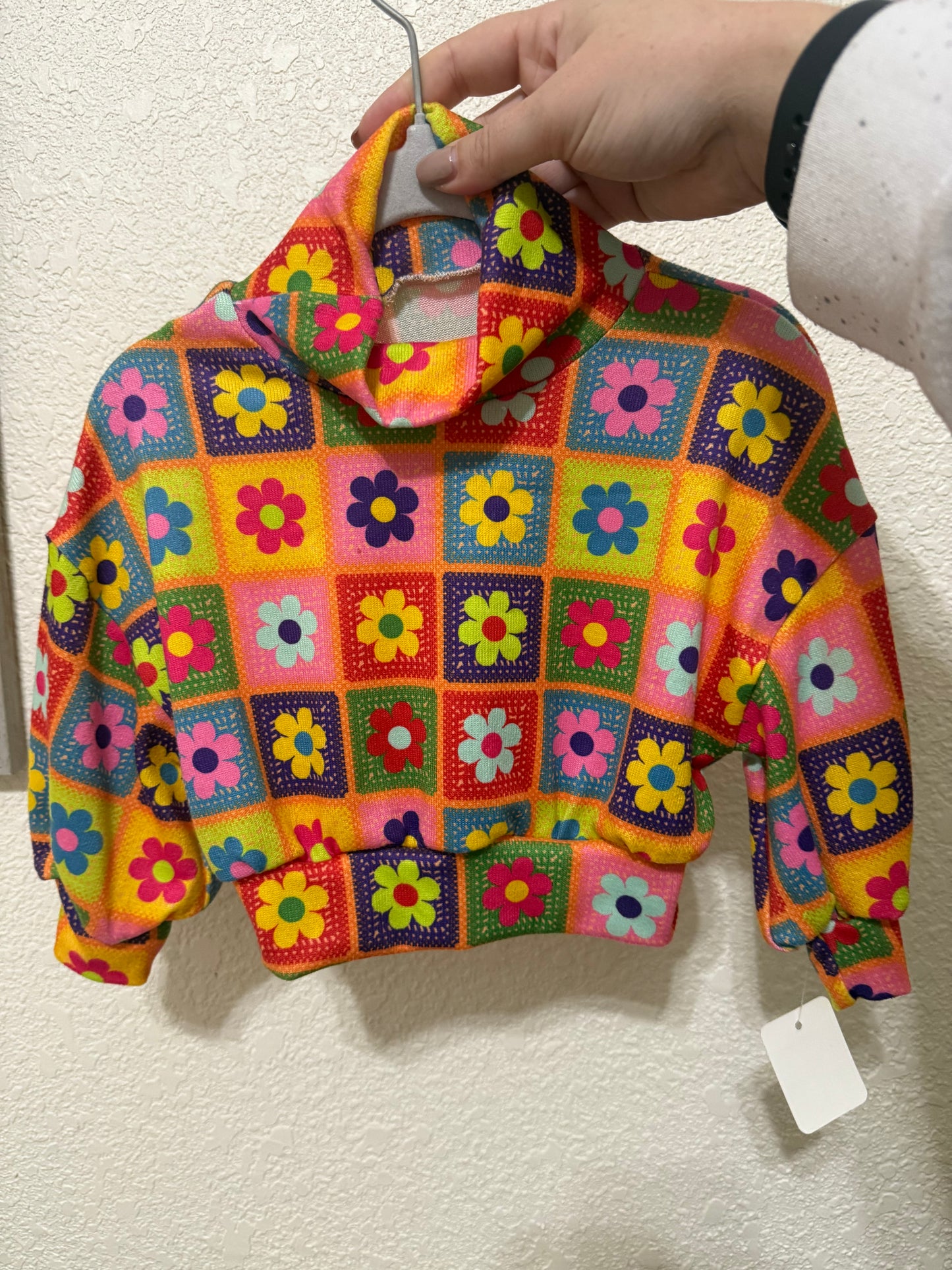 Granny square mock neck