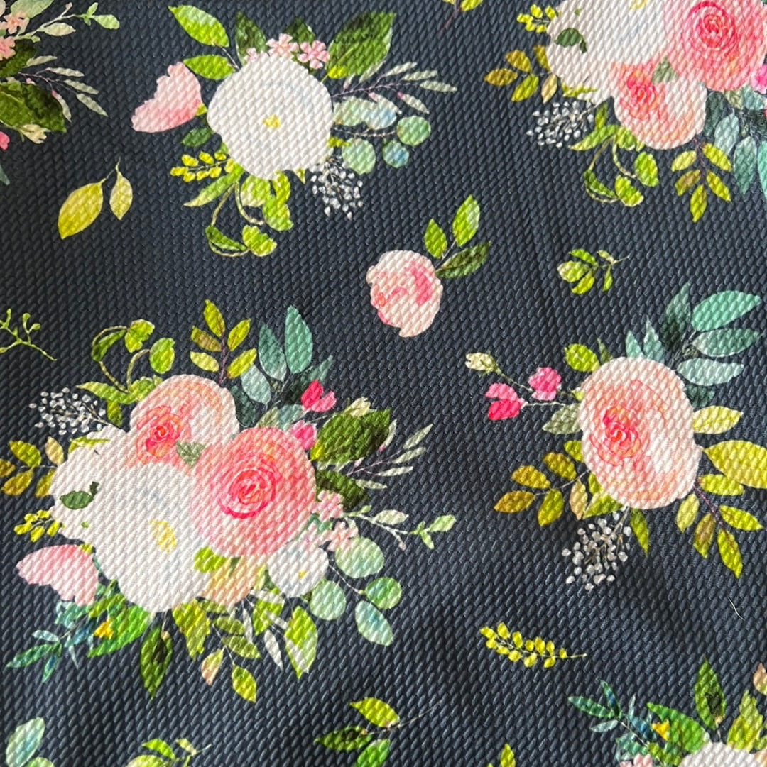 Larger flowers with navy background