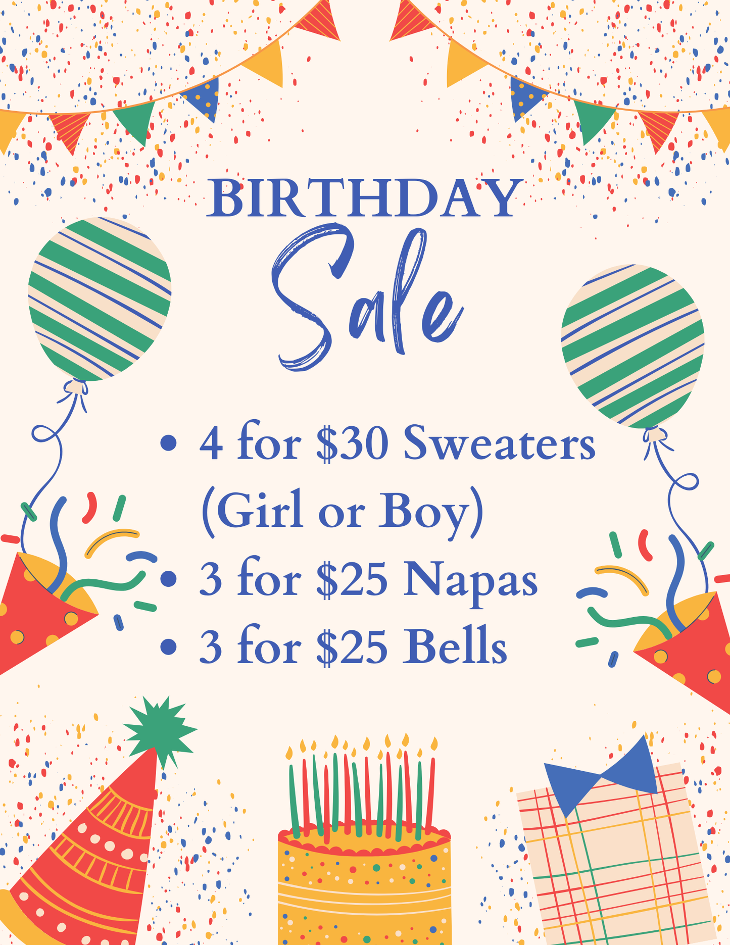 BIRTHDAY SALE!!