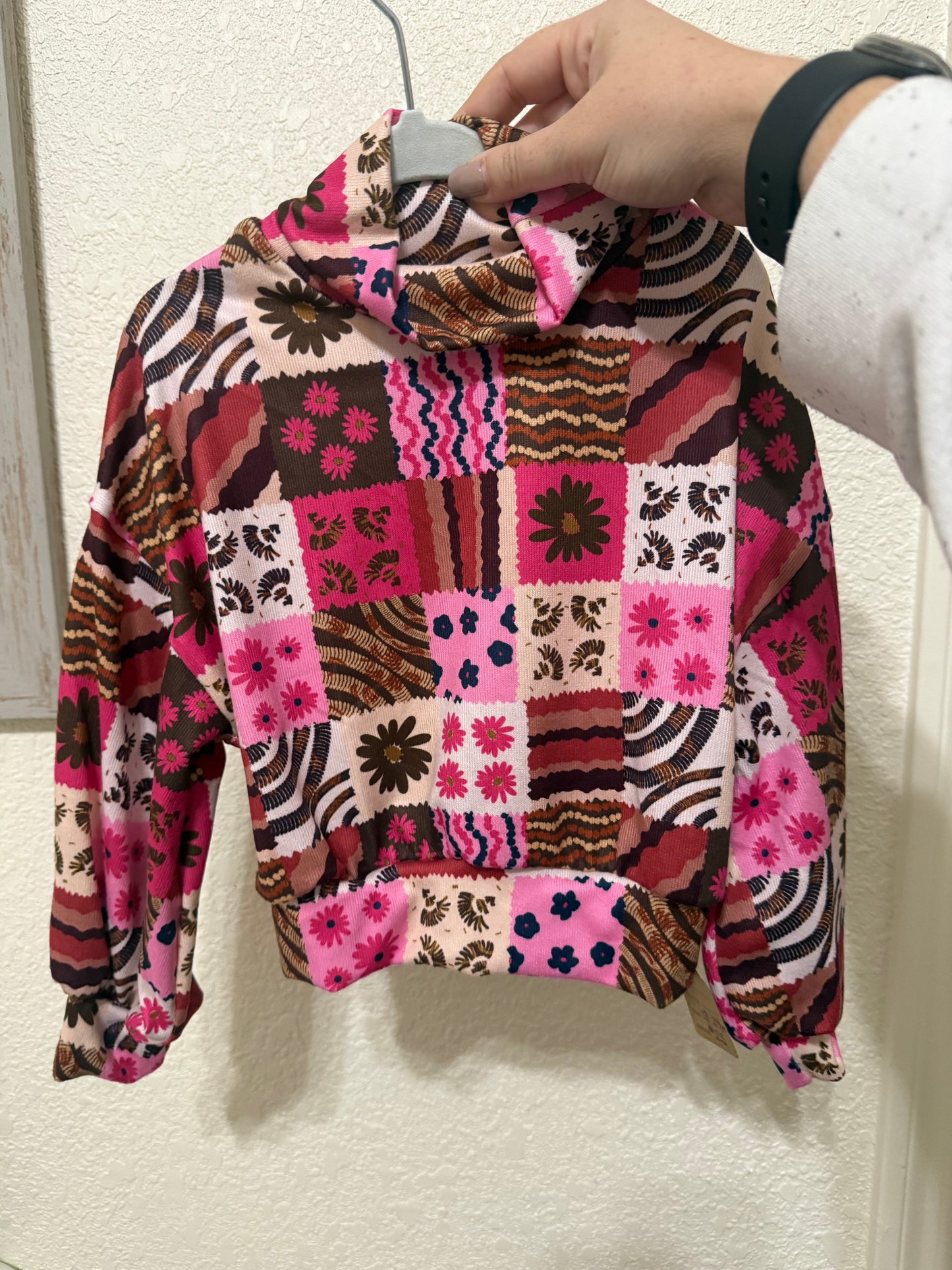 Patchwork Mock Neck