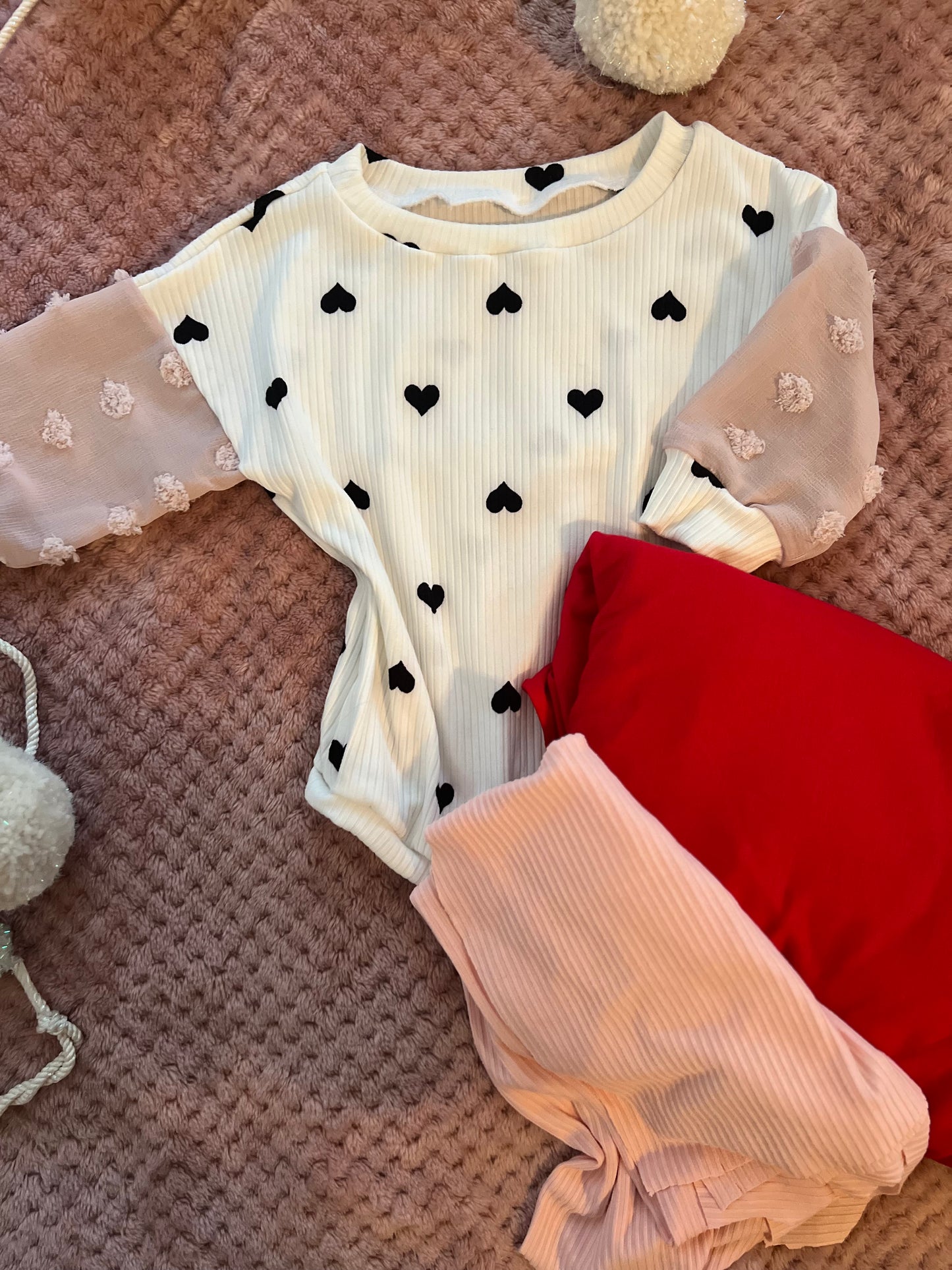 Heart long sleeve romper