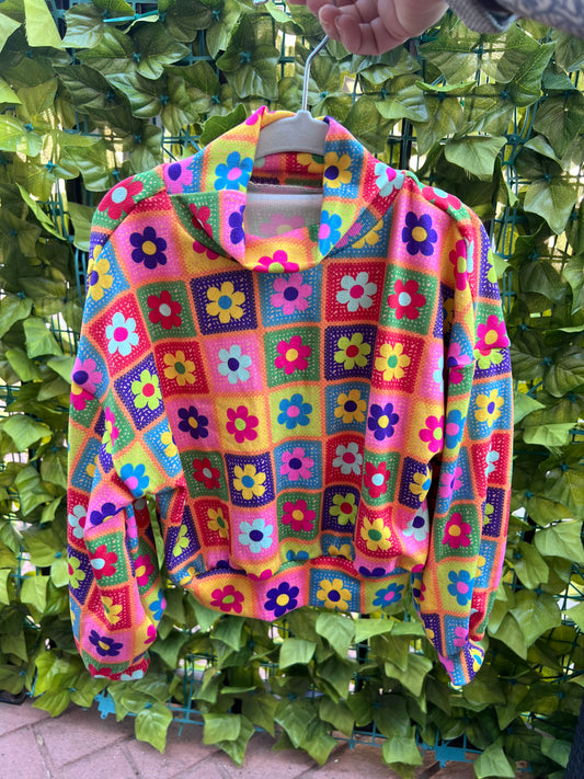 Granny square mock neck