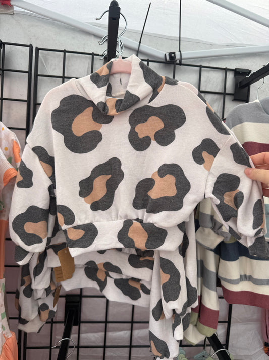 White Cheetah Mock Neck