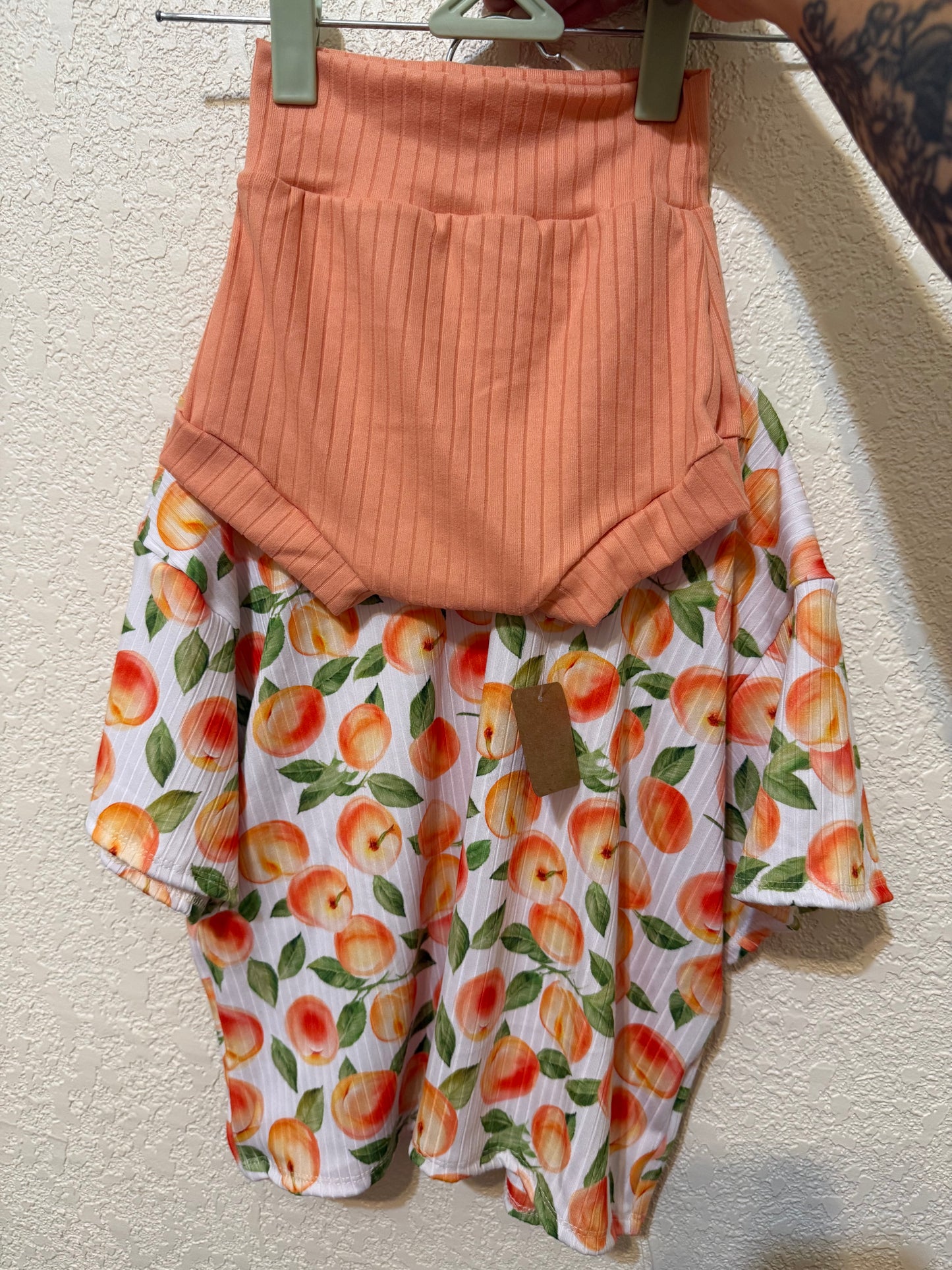 3-4T Oversized tee peachy set