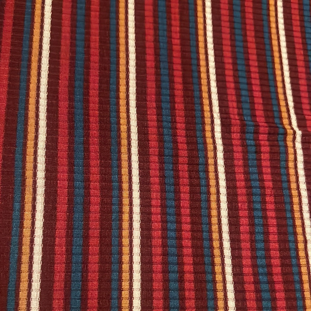 Thin Rib Maroon Stripes