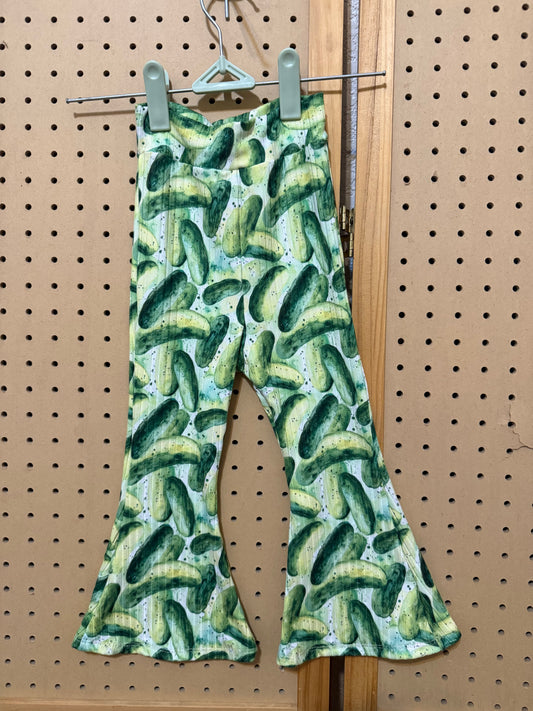 Watercolor Pickle Flare Pants