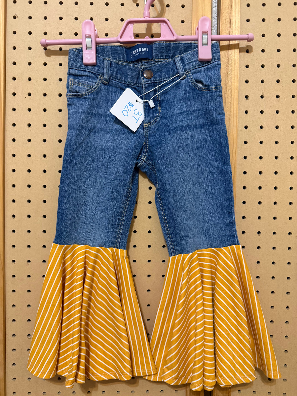 Mustard Stripped Bell Bottoms