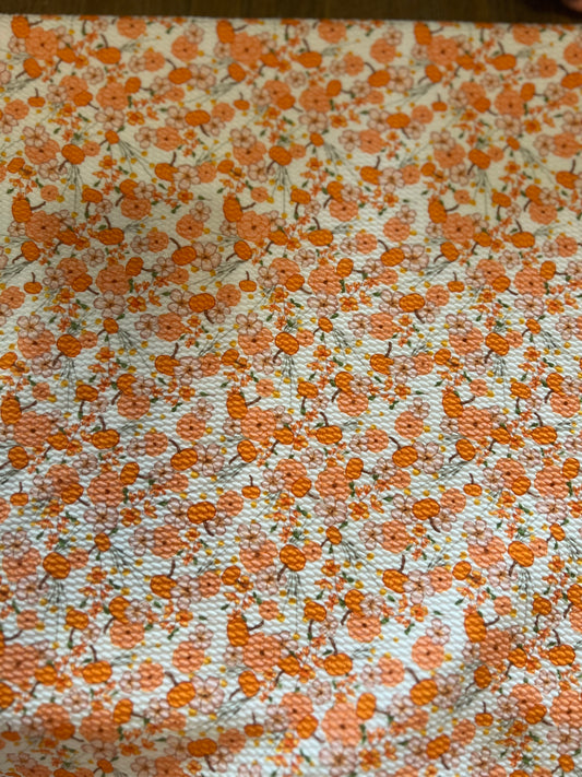 Peachy flowers and pumpkins