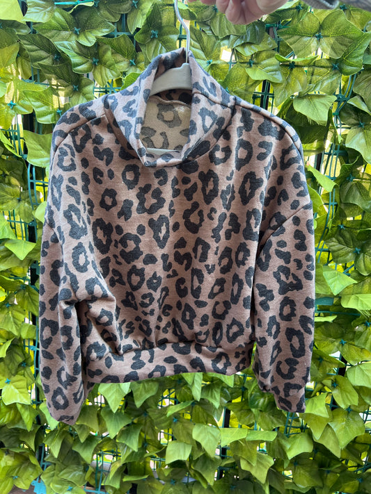 Cheetah mock neck