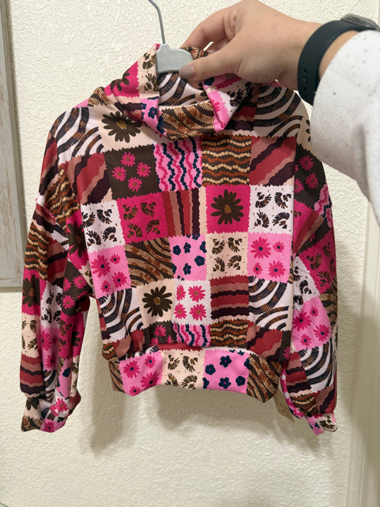 Patchwork Mock Neck
