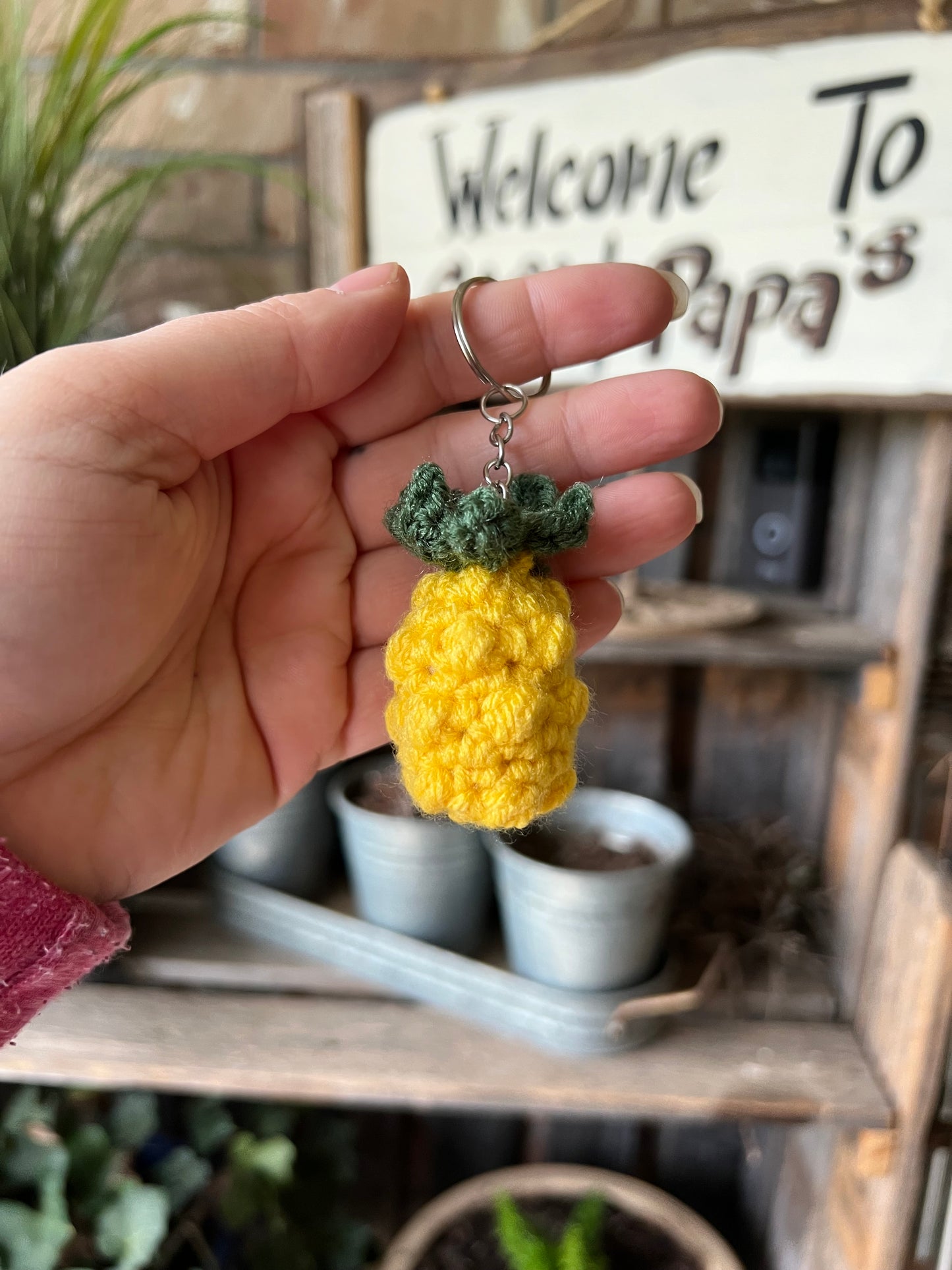 Crochet Pineapple Keychain